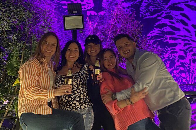 Cerveza Tejo y Salsa PubCrawl La Candelaria/Bogotá - Stop 1: Colonial Hotel Reception, Hidden Rooftop, and Social Traffic Light Wristbands